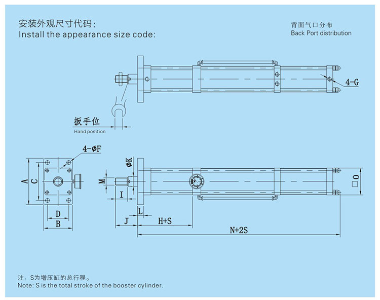 JRF單體式氣液增壓缸（gāng）設計圖（tú）