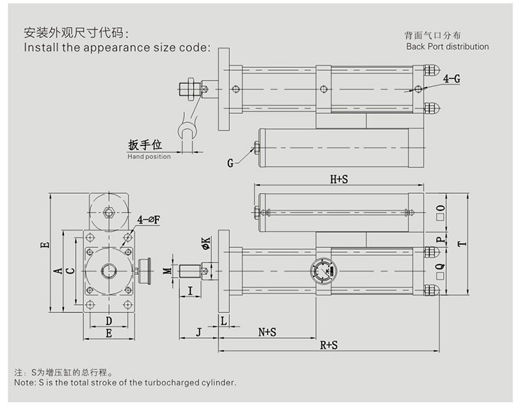 JRT並（bìng）列倒裝型（xíng）氣液增壓缸設計圖